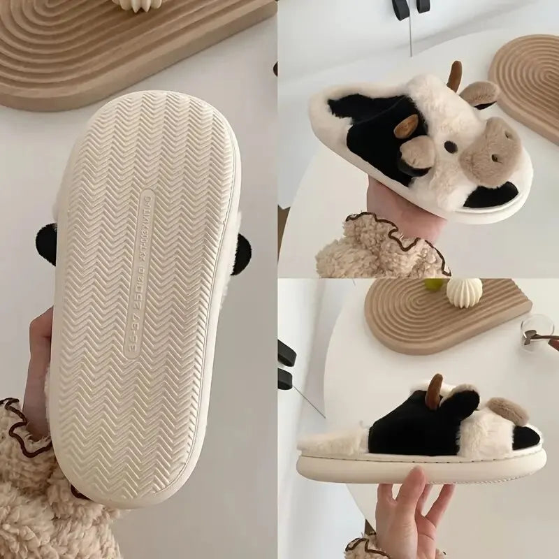 Chaussons vache – Confort chaleureux et fantaisie intérieure